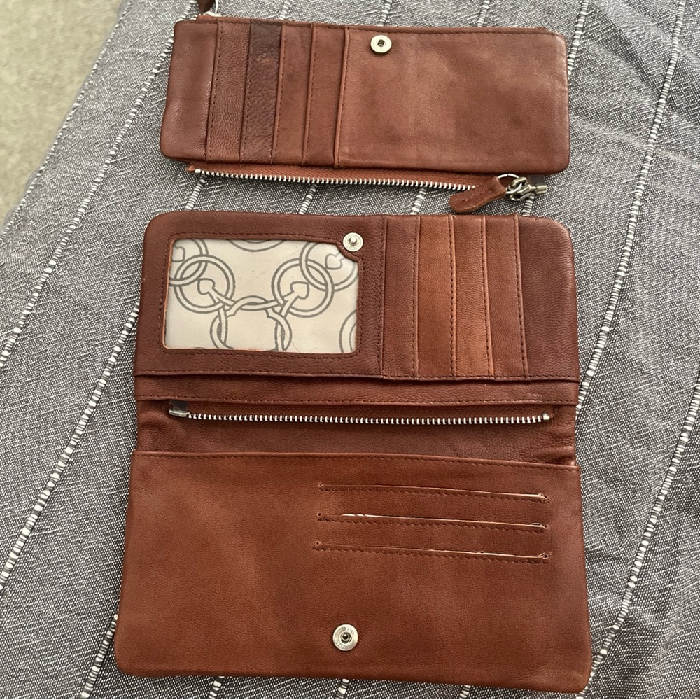 3-in-1 Leather Wallet Coin Purse Bag Cheque Book Travel Case Boho Artisan Clutch
